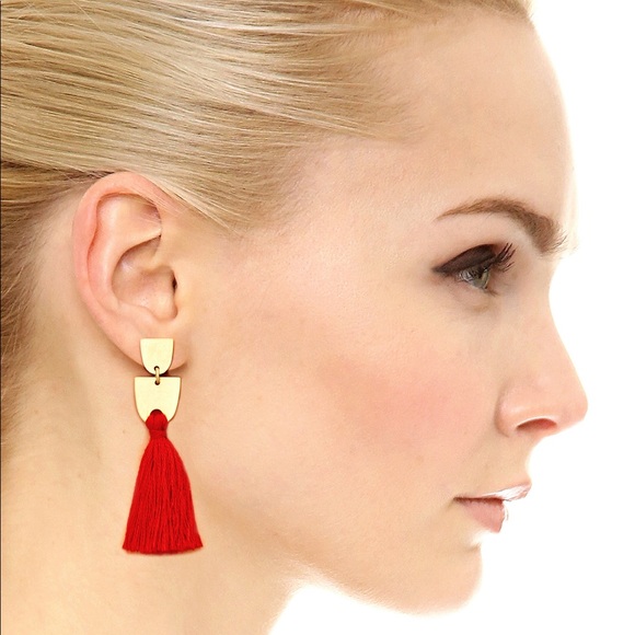 LAST NWOT Madewell Tassel Earrings Silver Posts - Picture 3 of 4